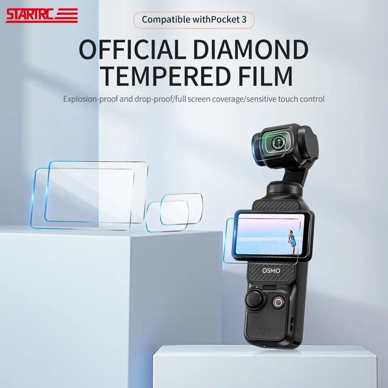 STARTRC Pocket 4/3 Dual-Screen Cover Camera lens Protector Tempered Film Glass for DJI pocket 3