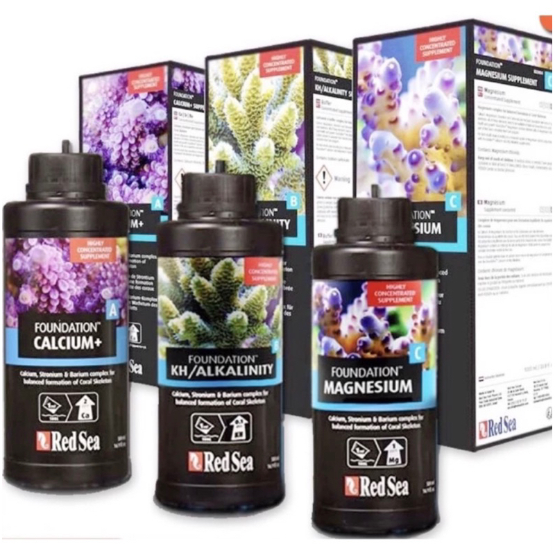 แกร่ธาตุสำหรับปะการัง Red Sea Foundation A,B,C (A Calcium+ / ฺB KH/Alkalinity / C Magnesium) Foundation A Calcium+ (500m