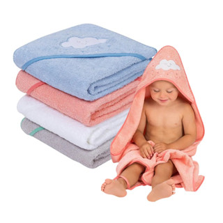 Clevamama Hooded Baby Bath Towel ผ้าขนหนูขนาด 70x70 ซม. แบรน…