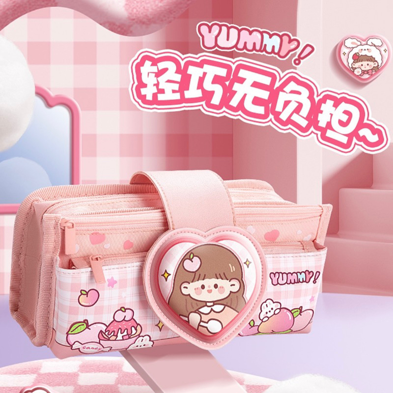 KC075 กระเป๋าดินสอ กระเป๋าผ้า อุปกรณ์การเรียนเกาหลี พร้อมส่งในไทย