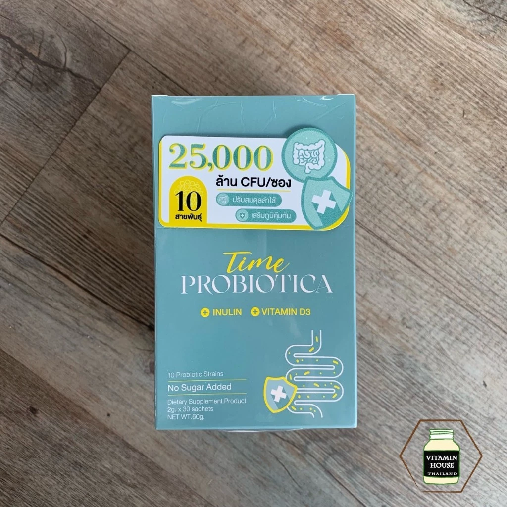 Time Probiotica โพรไบโอติกส์ 10 สายพันธุ์ (30 ซอง/กล่อง) อร่อยง่าย เทใส่ปากได้เลย