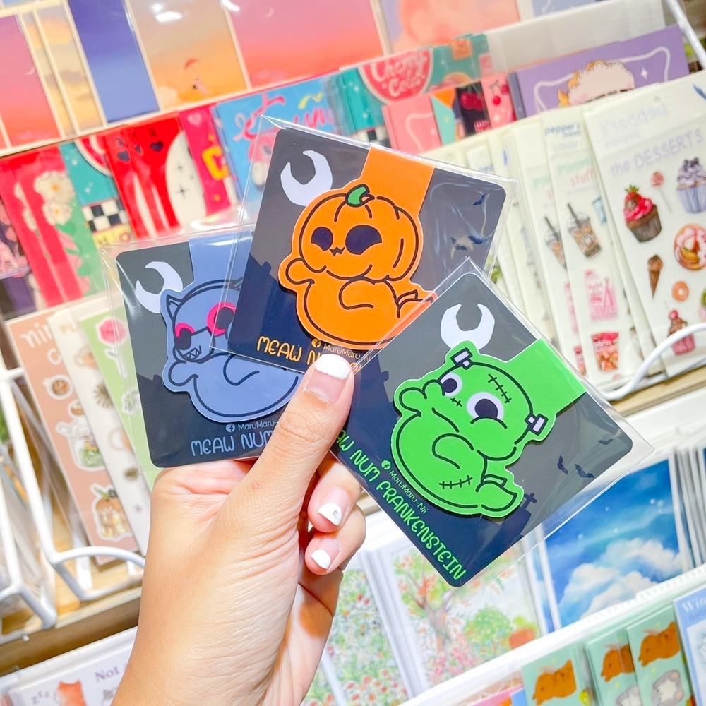 Magnatic bookmark ที่คั่นหนังสือแม่เหล็กลายเหมียว-นั๊มธีมฮาโลวีนหลากสีสันแสนน่ารัก [MaruMaru-Nii]