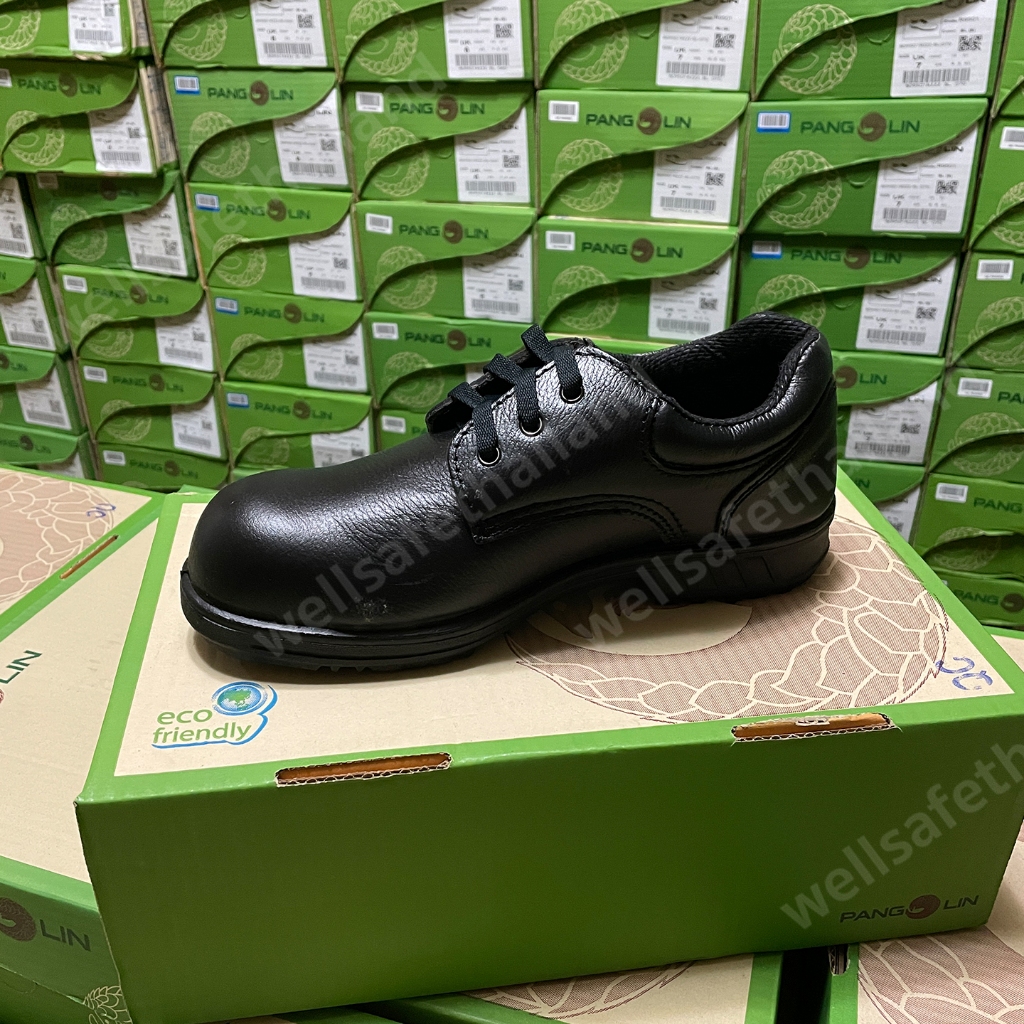 [เก็บโค้ด ลด 30%] PANGOLIN รองเท้าเซฟตี้  รุ่น 9501R สีดำ แพนโกลิน หัวเหล็กกันกระแทก รองเท้านิรภัย