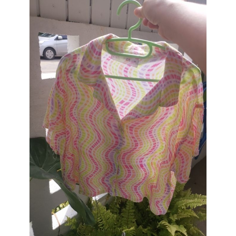 เสื้อเชิ๊ตzaraเด็ก​แท้​ปกฮาวาย​ของใหม่ตัวเสื้อเป่นเสื้อครอปไม่สั้นมากไม่ยาว​ปะมานสะดือไซค์9-12month​