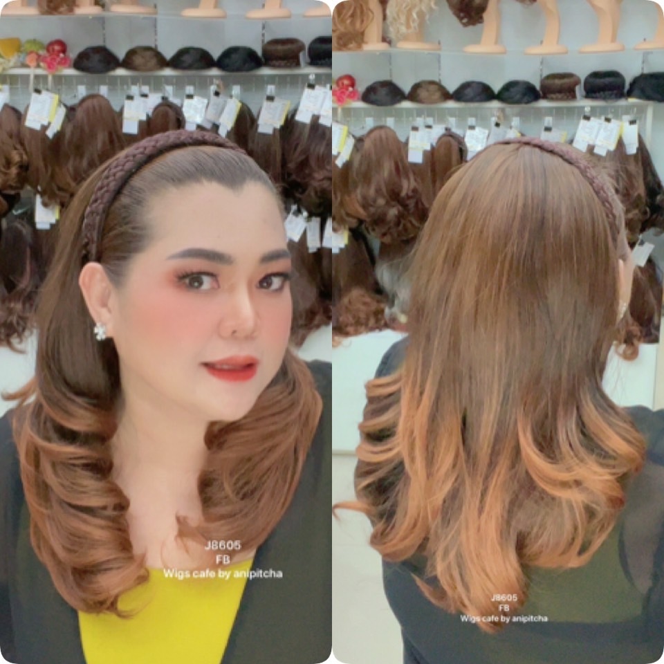 C31-C310 วิกผมครึ่งหัว คาดเปีย ทรงหน้าหวาน ยาว 45CM รุ่นJ8605