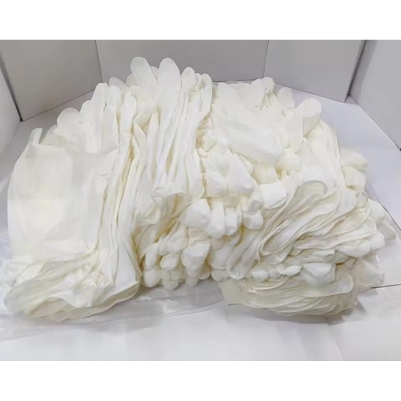 ถุงมือยางสีขาว ไนไตรและ LATEX (100ชิ้น) เกรดการแพทย์ พร้อมส่ง S M Lถุงมือตรวจโรค - รูปที่ 3