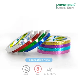 Armstrong เทปสติกเกอร์เลเซอร์ (สำหรับงานตกแต่ง) 8 สี 2 แบบ ลายตาราง, ลายทราย / Laser Sticker Tape