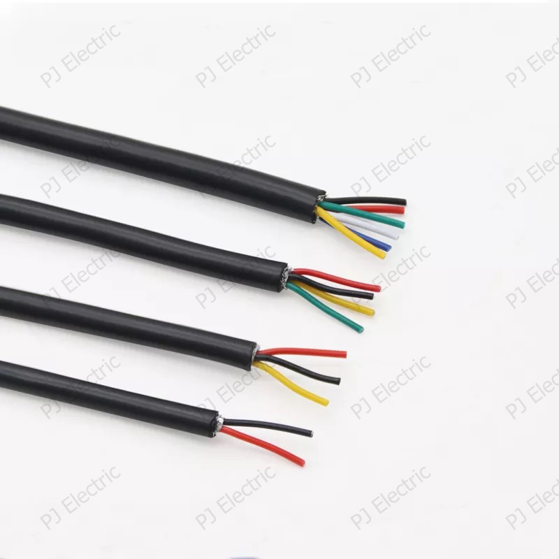 1 เมตร UL2464 22AWG สายสัญญาณหรือคอนโทรล สื่อสาร สายมัลติคอร์แบบมีชีลสองชั้น เพื่อลดสัญญาณรบกวน 2/3/4/5 แกน