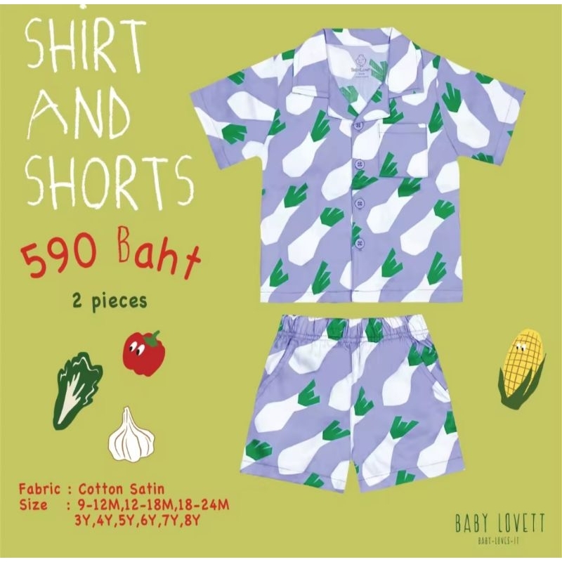 Babylovett Brand/Sz.5Y ( New ) | No.30 Veggies - Shirt and Shorts