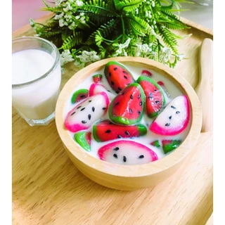 เม็ดบัวลอยรูปแก้วมังกร+แตงโม Home made100%ต้นตำรับสูตรคุณยาย By jasmine300กรัม