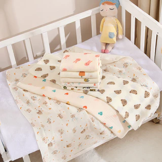 ผ้าห่อตัวเด็กแรกเกิด ผ้าอ้อมมัสลินทอย่น2ชั้น 30x30นิ้ว(75cm)