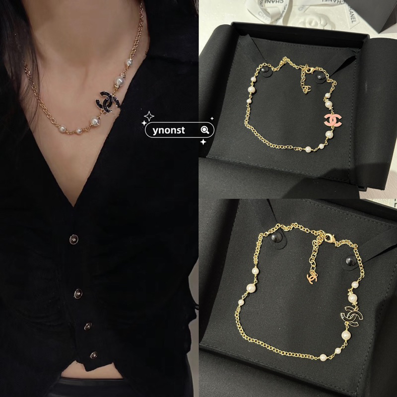 💯  ของแท้ CHANEL สร้อยคอไข่มุกแท้ 23K