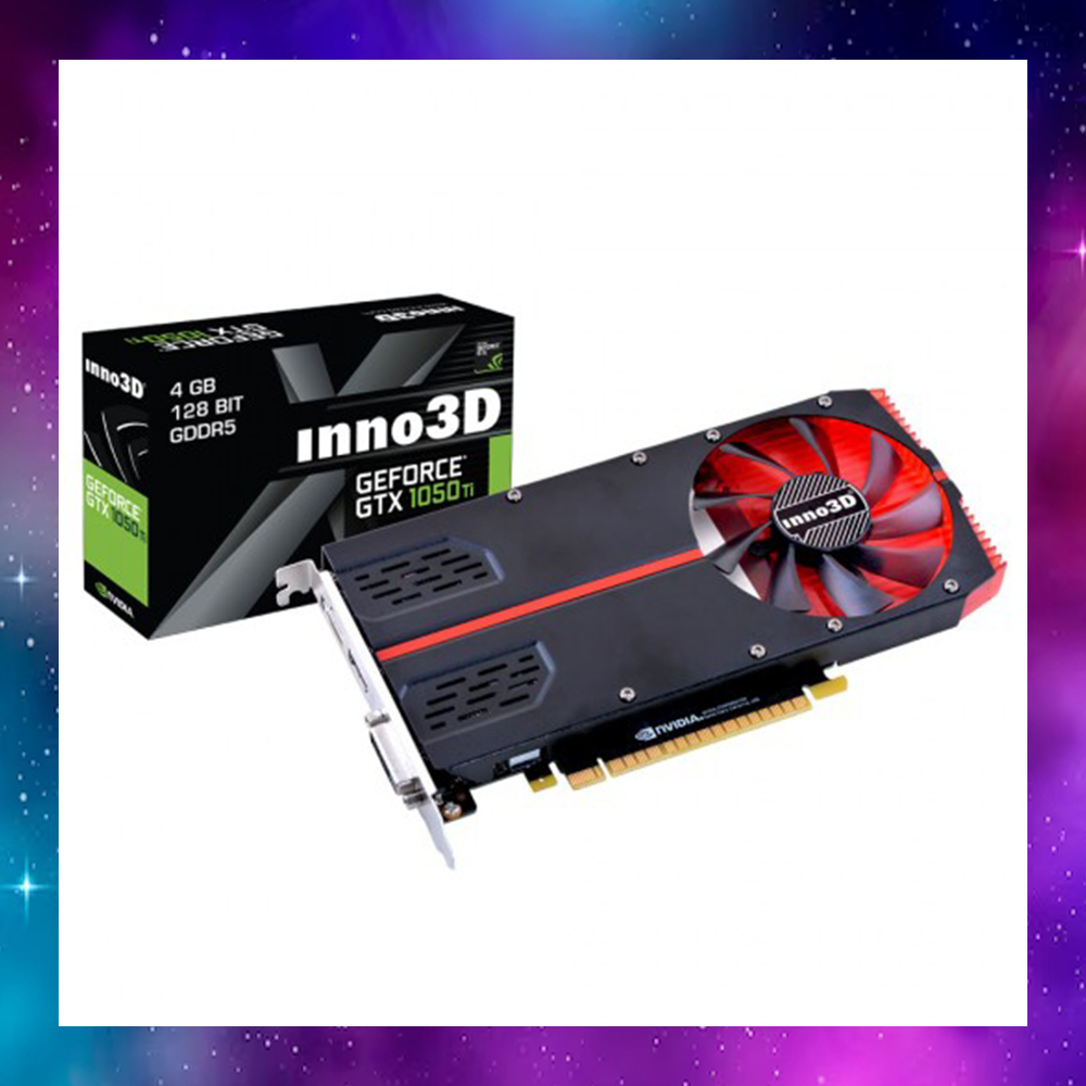 VGA (การ์ดแสดงผล) INNO3D GTX 1050 Ti 4GB (1-Slot Edition) ( N105T2-1SDV-M5CM ) ใช้งานปกติ