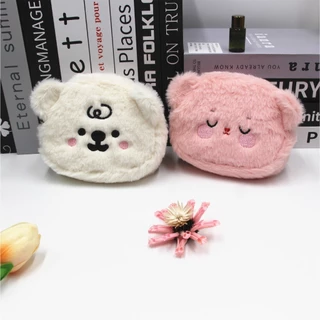 (พร้อมส่ง)CRJ117 กระเป๋าใส่เหรียญ ผ้ากํามะหยี่ขนนิ่ม แบบพกพา ลายการ์ตูนหมีน่ารัก สีสันสดใส ของขวัญสําหรับเด็ก