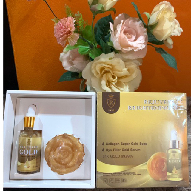 แบรนด์Risa Collagen Super Gold Soap , Hya Filler Gold Serum 24K Gold 99.99%
