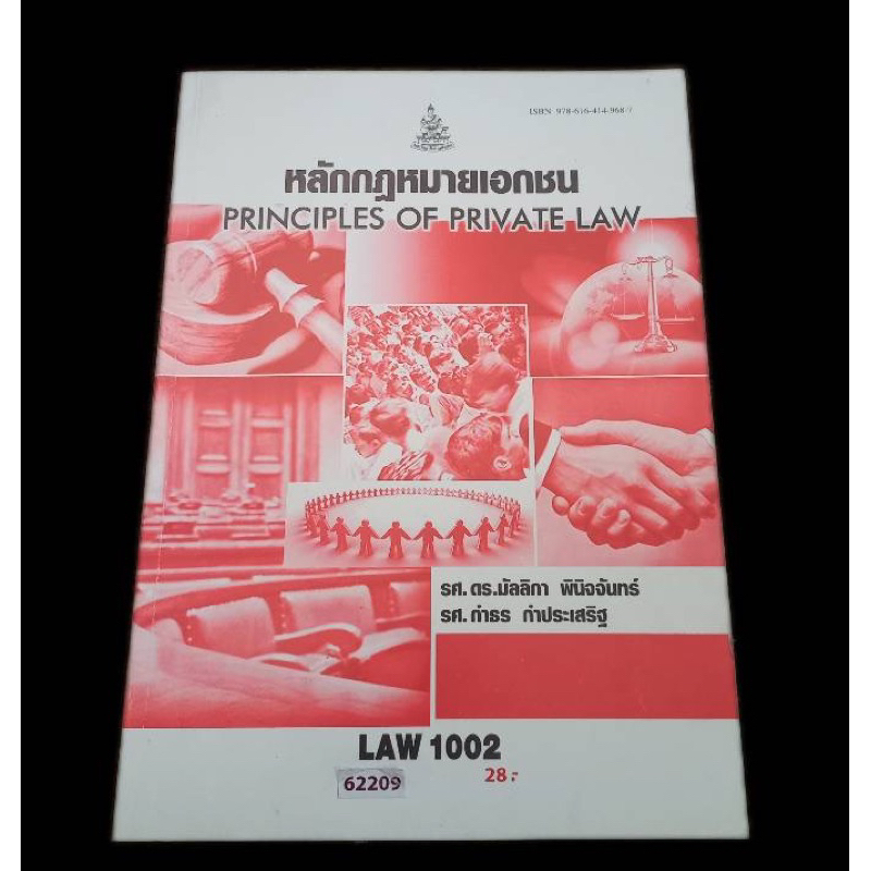 (หนังสือมือสอง) Law1002/Law1102 หลักกฎหมายเอกชน (62209)  รศ.ดร.มัลลิกา พินิจจันทร์,รศ.กำธร กำประเสริ