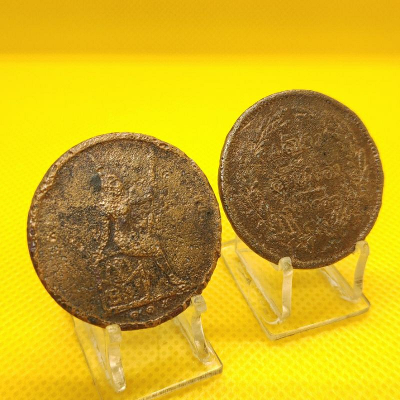 เหรียญสมัยรัชกาลที่5(ขายเหมาคู2เหรียญ)หนึ่งเซี่วยร.ศ.๑๑๕-จปร.เสี้ยว๔อันเฟื้องจ.ศ.๑๒๓๖น่าเก็บสะสมหายากหรือเป็นของที่ระลึก