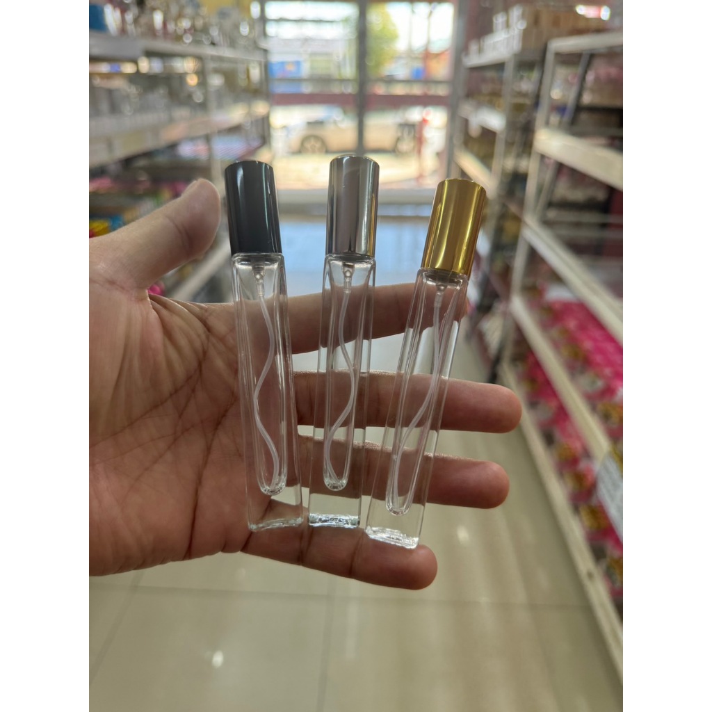 ขวดสเปรย์แก้ว ลูซี่ 10 ml. (ขวด+หัวสเปรย์+ฝาปิด) ขวดแก้วใส ขวดน้ำหอม ใช้บรรจุน้ำหอม และของเหลว ขวดรีฟิล สินค้าคุณภาพ