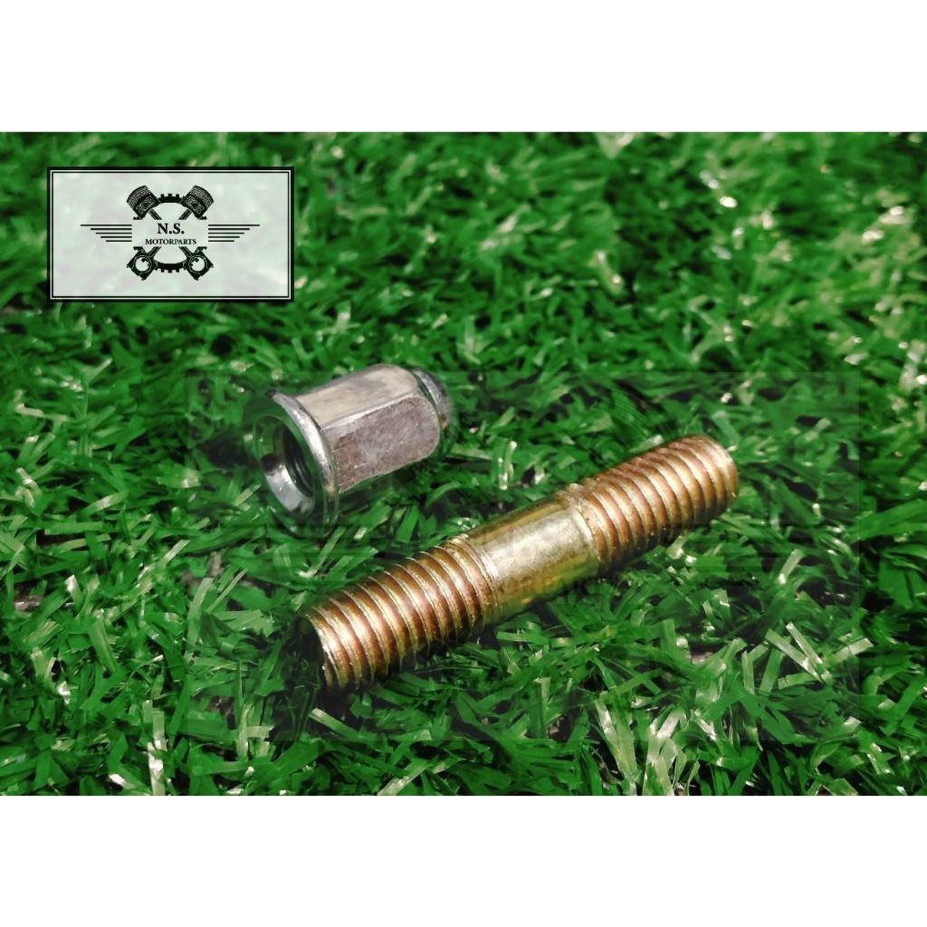 (1ชุด เสาคอท่อ+น๊อตหัวหมวก(น็อตฝาสูบ)) เบอร์10-11-12 WAVE/PCX/SCOOPY/NOVA/ SONIC/WAVE125และรุ่นอื่นๆ