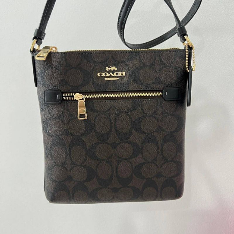 🩵💯 Coach Mini Rowan File Bag In Signature Canvas CF340
