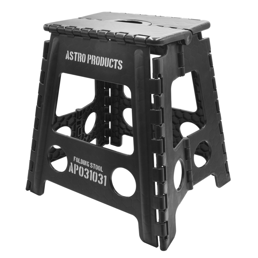 New Item เก้าอี้พลาสติกพับได้ สีดำ Astro Products  Folding Stool Black Color