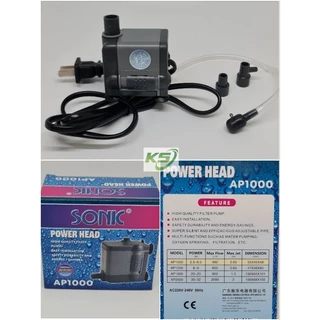 ปั้มน้ำตู้ปลา ปั้มน้ำบ่อปลา ปั้มน้ำพุ น้ำล้น sonic AP1000 AP1200 AP1600 AP2500
