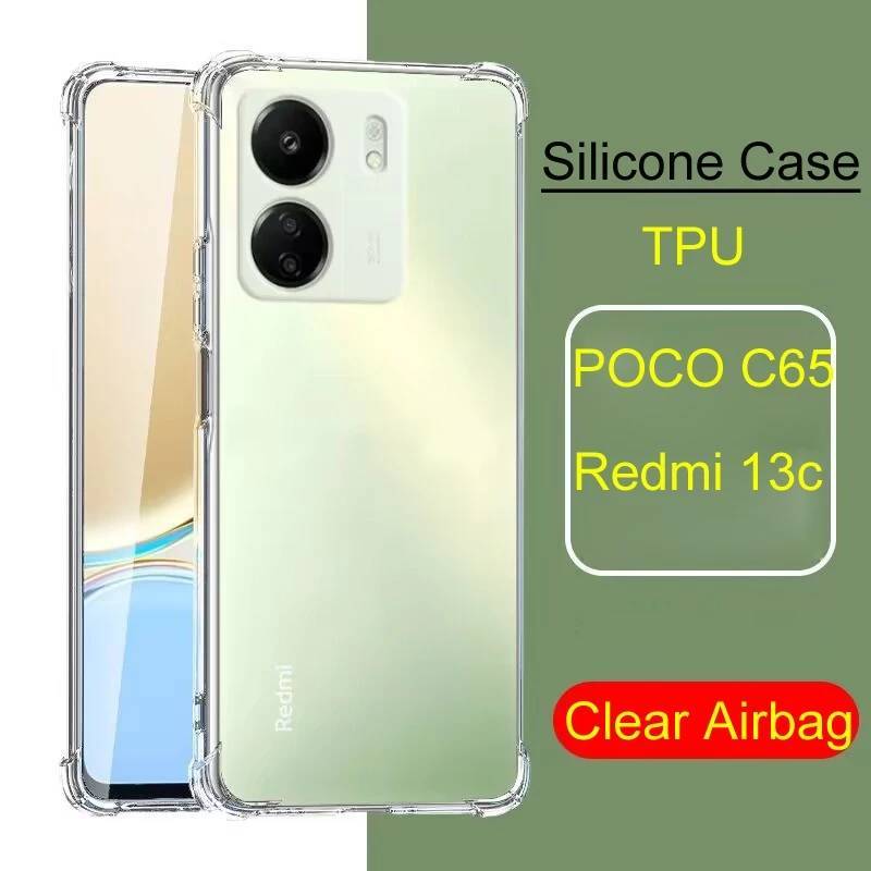 POCO C65ตรงรุ่น(พร้อมส่งในไทย)เคสTPUใสกันกระแทกแบบคลุมกล้องXiaomi Redmi 13C/Poco C65