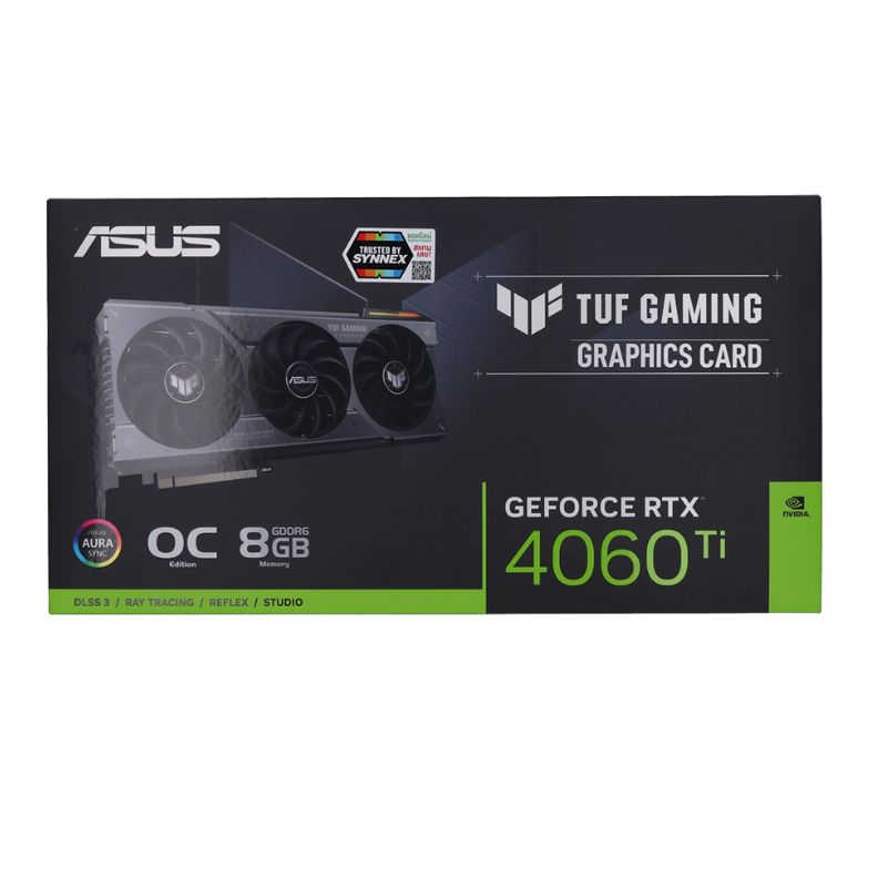 VGA (การ์ดแสดงผล) ASUS TUF GAMING GEFORCE RTX 4060 TI 8GB GDDR6 OC EDITION (TUF-RTX4060TI-O8G-GAMING