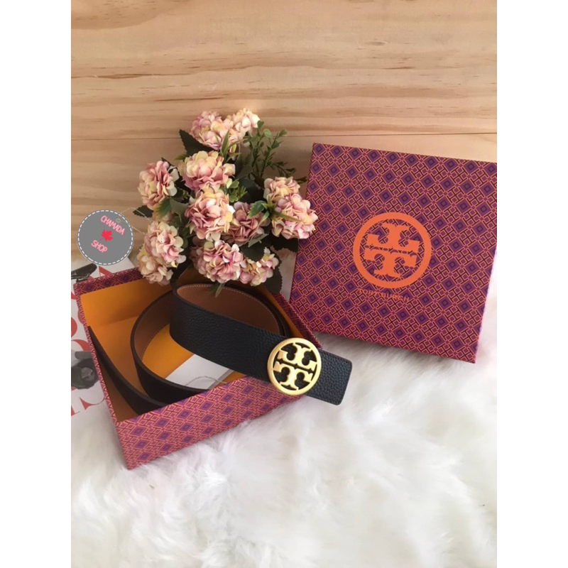 เข็มขัด Tory burch หนา 1.5”ใส่ได้ 2 ด้าน แท้💯