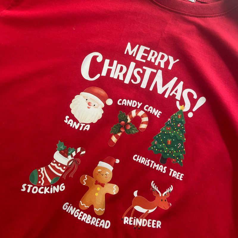 Merry christmas v.1 เสื้อยืด ผ้าcotton100% (สีแดงมีไซต์S-Xl)