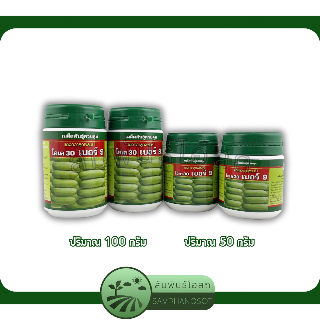 แตงกวา โอเค 30 เบอร์ 9 เมล็ดพันธุ์แตงกวาลูกผสมF1 โอเค 30 เบอร์ 9 ตราเสือดาว ปริมาณ 50 / 100 กรัม