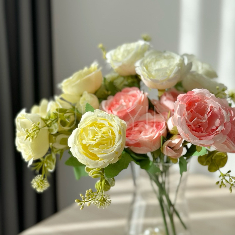 ดอกแซมชุด1 ดอกกุหลาบปลอม ดอกไม้ปลอม พร้อมส่งค่ะ ดอกไม้ปลอมแต่งบ้าน Luukyink Flowers