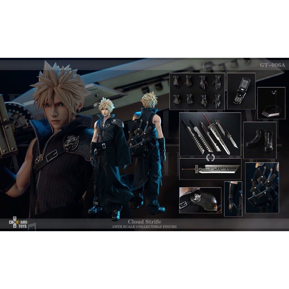 In-Stock New GAMETOYS 1/6 Scale Action Figure GT-006A FF7 Cloud Strife Action Figure Normal Version