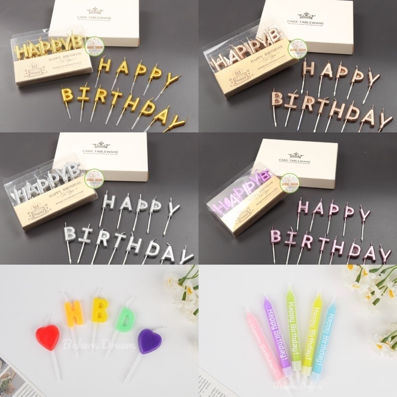 เทียนวันเกิด HBD หลายแบบ