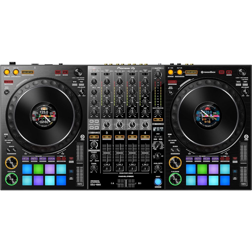 Pioneer DJ DDJ-1000-4-deck USB DJ Control Surface and 4-channel Mixer, with Rekordbox DJ Software, D