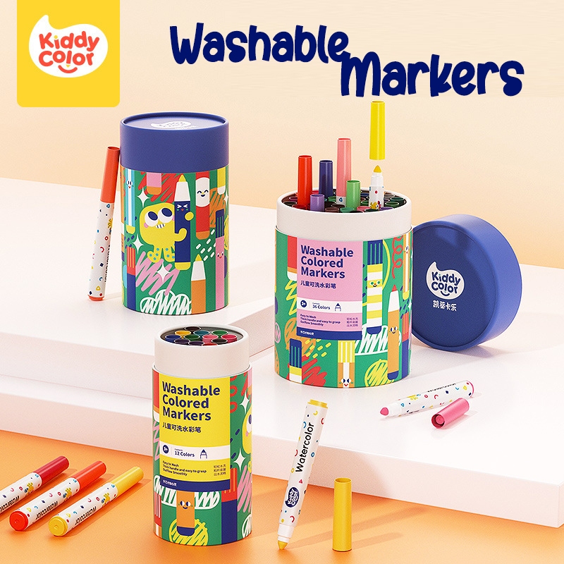 Kiddy Color Washable Marker ปากกาเมจิกปลอดสารพิษ | ของเล่นเสริมพัฒนาการ ของเล่นศิลปะ DIY