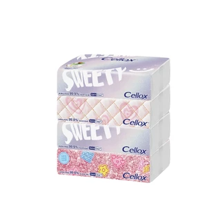 เซลล็อกซ์ พาสเทล ซอฟท์แพค 110 แผ่น แพ็ก 4 Cellox Pastel Softpack 110'S Pack.4 กระดาษเช็ดหน้า Facial Tissue
