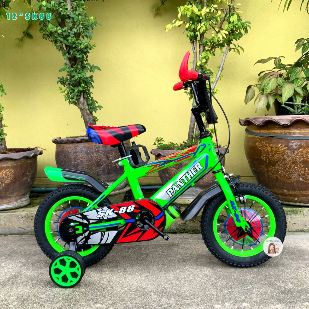 จักรยานเด็ก 12นิ้ว SK88 มีกระติกน้ำ+บาร์เอ็น+ขอบล้อสี สุดเท่ห์ รถจักรยานเด็ก ของเล่นเด็ก จักรยาน