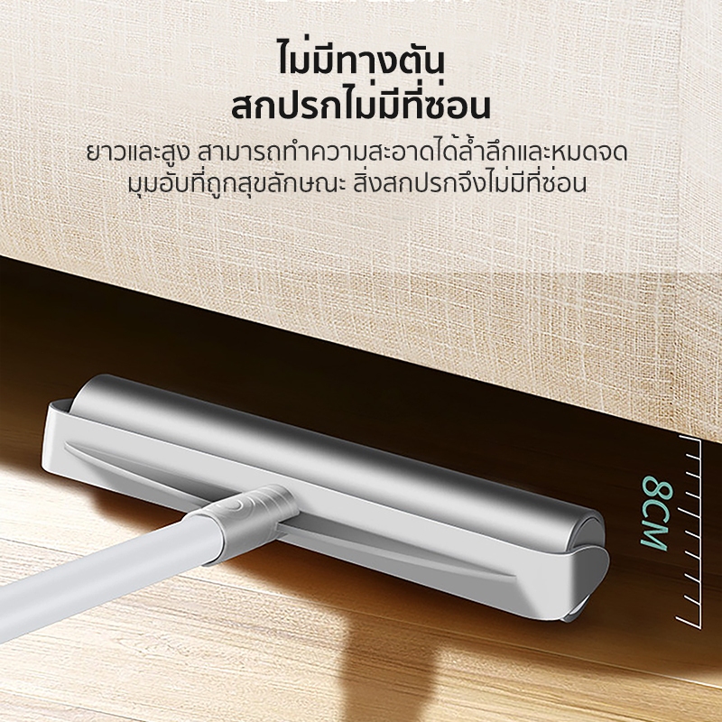 ลูกกลิ้งทำความสะอาด ไม้ม็อบหน้ากว้าง19cm/24cm ด้ามจับปรับความยาวได้ ลูกกลิ้งเก็บขน ลูกกลิ้งเก็บฝุ่น - รูปที่ 4