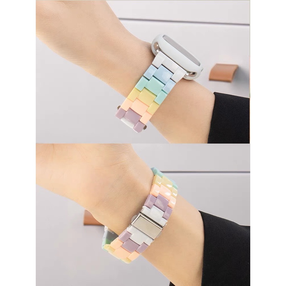 พร้อมส่ง สายนาฬิกา สายหินอ่อนลายรุ้งพาสเทล ใช้ได้กับ Smart Watch 9 8 7 6 5 4 3 2 1 Se Ultra 1 2 HK9P