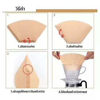 [C002]กระดาษกรองกาแฟดริป(100 แผ่น) ทรง V/U แบบหนา Drip Coffee Paper Filter V/U Shape