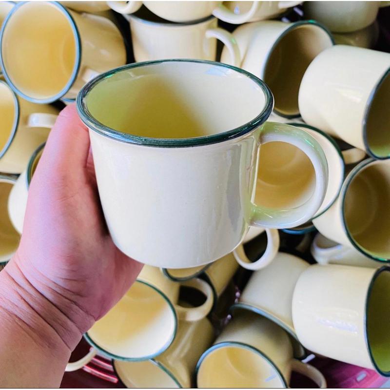 แก้วเซรามิค แก้วน้ำ เลียนแบบสังกะสีโบราณ สไตล์วินเทจ ขนาด 13 ออนซ์