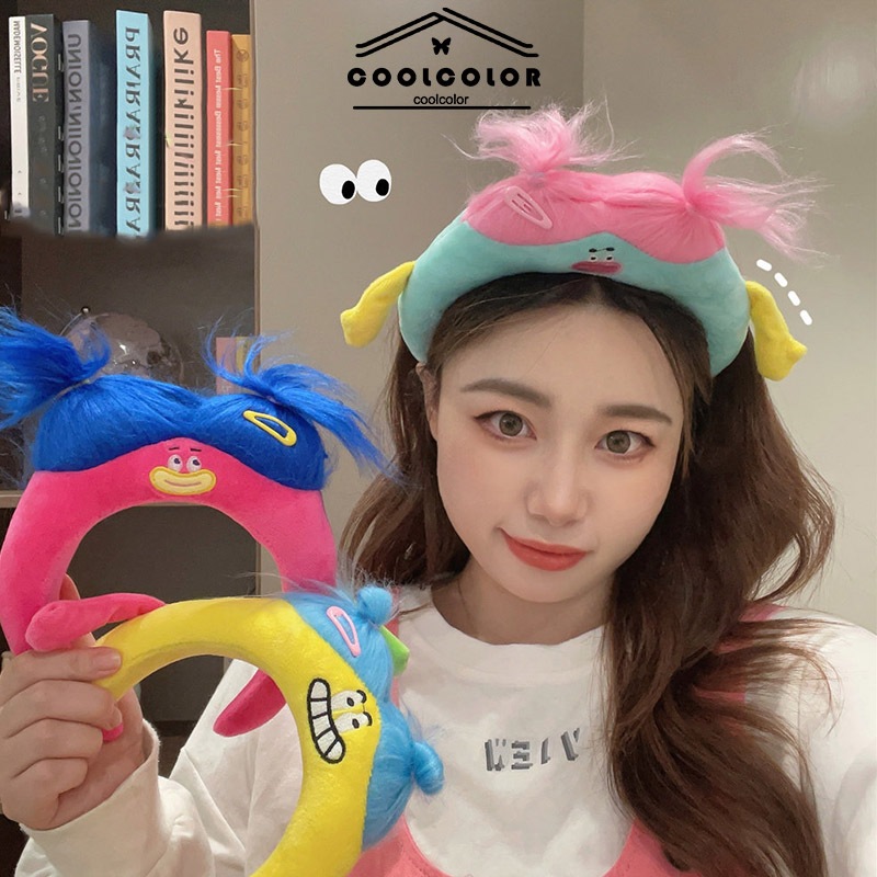 ส่งจากไทย❤️ที่คาดผมน่ารักตุ๊กตาน่าเกลียดขนยาวตลกหลายสีโดปามีนเด็กผู้หญิงเครื่องประดับผม