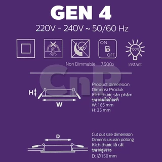 PHILIPS โคมไฟดาวน์ไลท์ ฝังฝ้า 6 นิ้ว (6") Panel LED 17W ฟิลิปส์ รุ่น MESON 59466