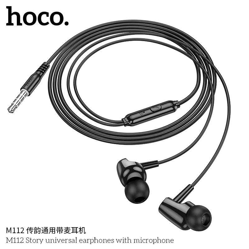 หูฟัง hoco M112 หูฟังพร้อมไมค์ หูฟังมีไมค์ เสียงดี สายยาว 1.2 เมตร ร้องเพลง wesing ได้