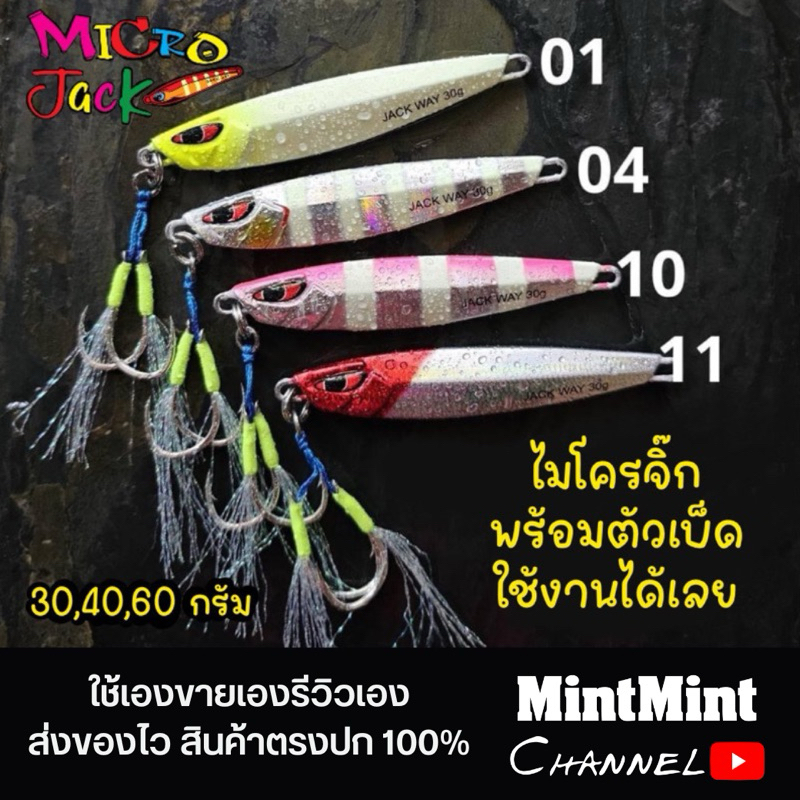 เหยื่อไมโครจิ๊ก 30g,40g,60g พร้อมตัวเบ็ด Jack's​ Way​