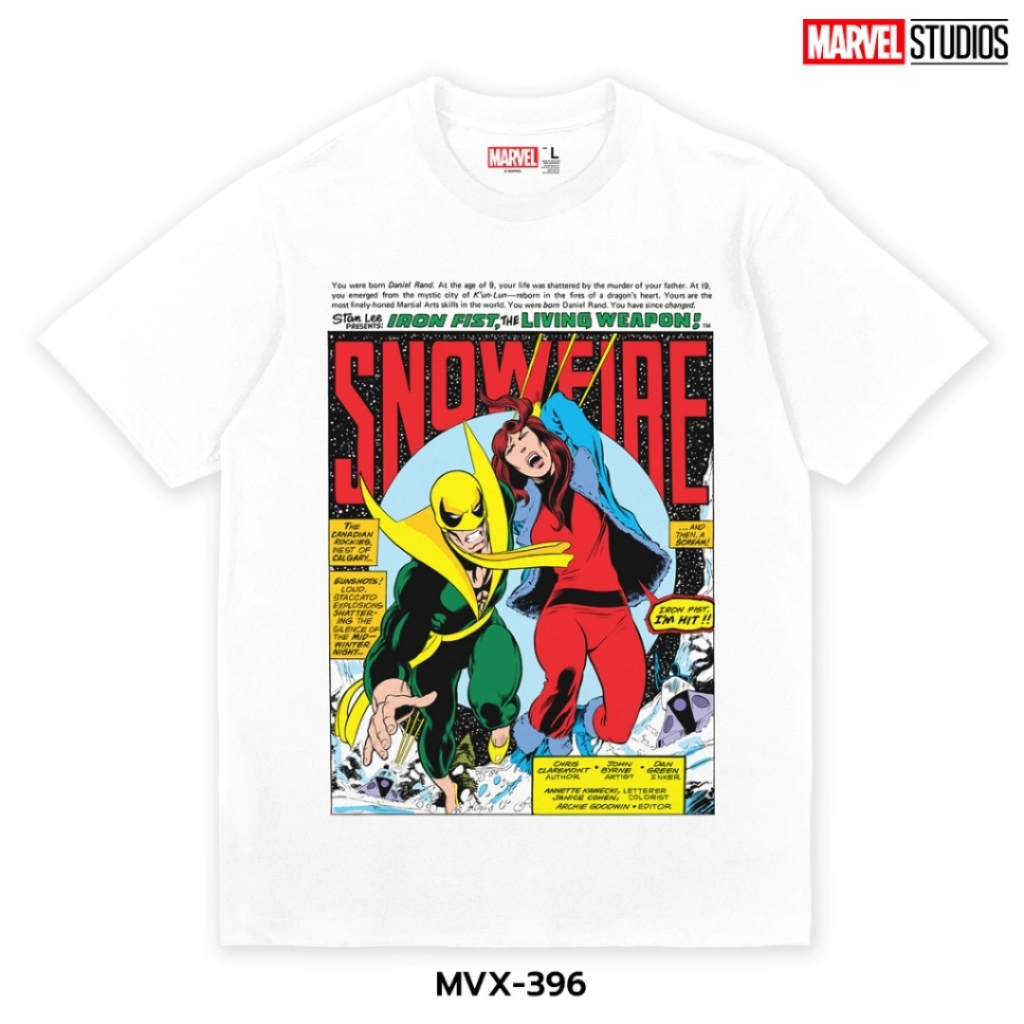 Power7Shop เสื้อยืดการ์ตูน ลาย มาร์เวล Iron Fist ลิขสิทธ์แท้ MARVEL COMICS T-SHIRTS (MVX-396)