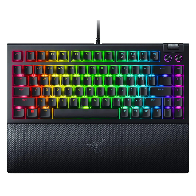 KEYBOARD (คีย์บอร์ด) RAZER BLACKWIDOW V4 75% (BLACK) (RAZER ORANGE SWITCH - RAZER CHROMA RGB - EN)