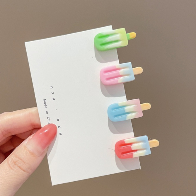 เก็บเงินปลายทาง 1บาทกิ๊บติดผมน่ารักหวาน ไอศกรีมสีแคนดี้ รูปปากเป็ด มินิความคิดสร้างสรรค์ นักเรียนเด็กสำหรับผู้หญิง-Move.