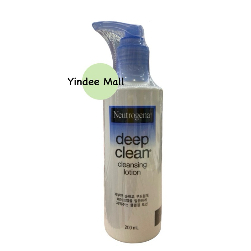 Neutrogena deep cleansing lotion 200 ml โลชั่นเช็ดทำความสะอาดเครื่องสำอางบนใบหน้าได้อย่างล้ำลึกแม้เมคอัพกันน้ำ